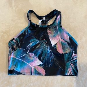 Fabletics tropical print sports bra top!